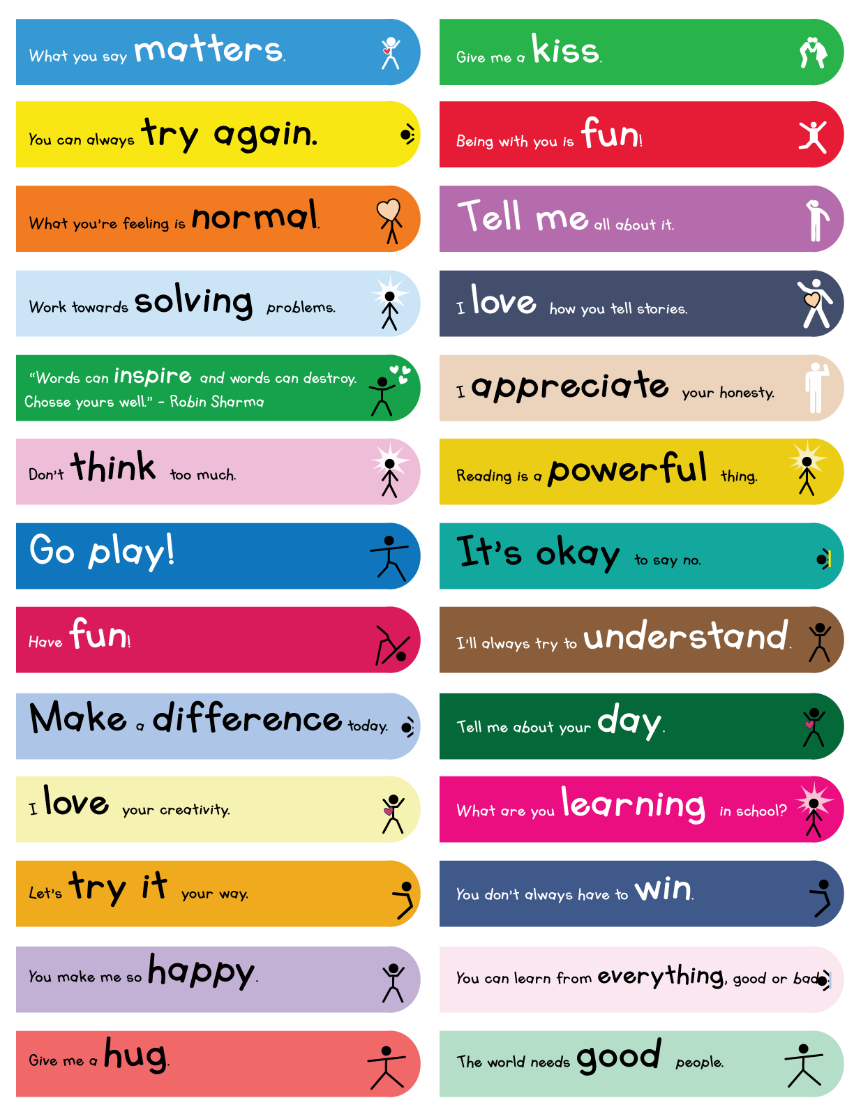 Affirmative message sticker from The Joy in You with a motivational phrase and stick figure character 1