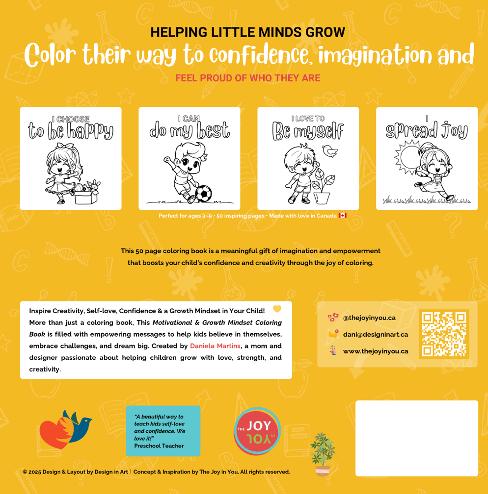 Motivational and growth mindset coloring book for kids Volume 1 with positive affirmations