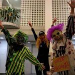 Daniela enjoying with her kids going trick or treat for Halloween.